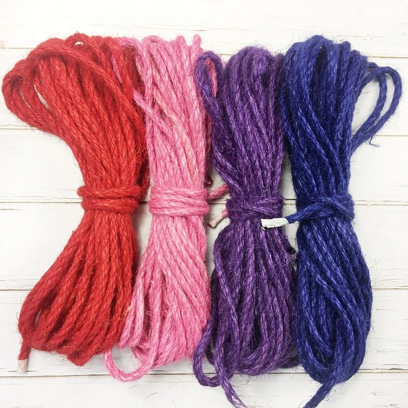 Natural Braid Jute Rope with Colored Jute Twine High Quality Gift Packing Rope Colorful Natural Jute Twine Burlap String Hemp