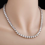 New Arrival 6mm Heart Shape Diamond Tennis Chain Fine Jewelry Lovely Heart CZ Tennis Chain Fashion Necklaces For Women