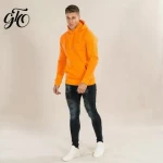 New arrival cotton orange street wear custom print hoodie