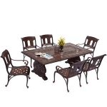 New Arrival factory supply Luxury modern waterproof metal cast aluminium outdoor garden patio furniture dinning table set