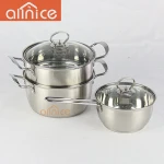 New arrival good promotion #201 stainless steel cookware wholesale 2pcs cooking pot set ACCLTZG01ZG