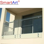 New design glass balustrade balcony railing with stainless steel
