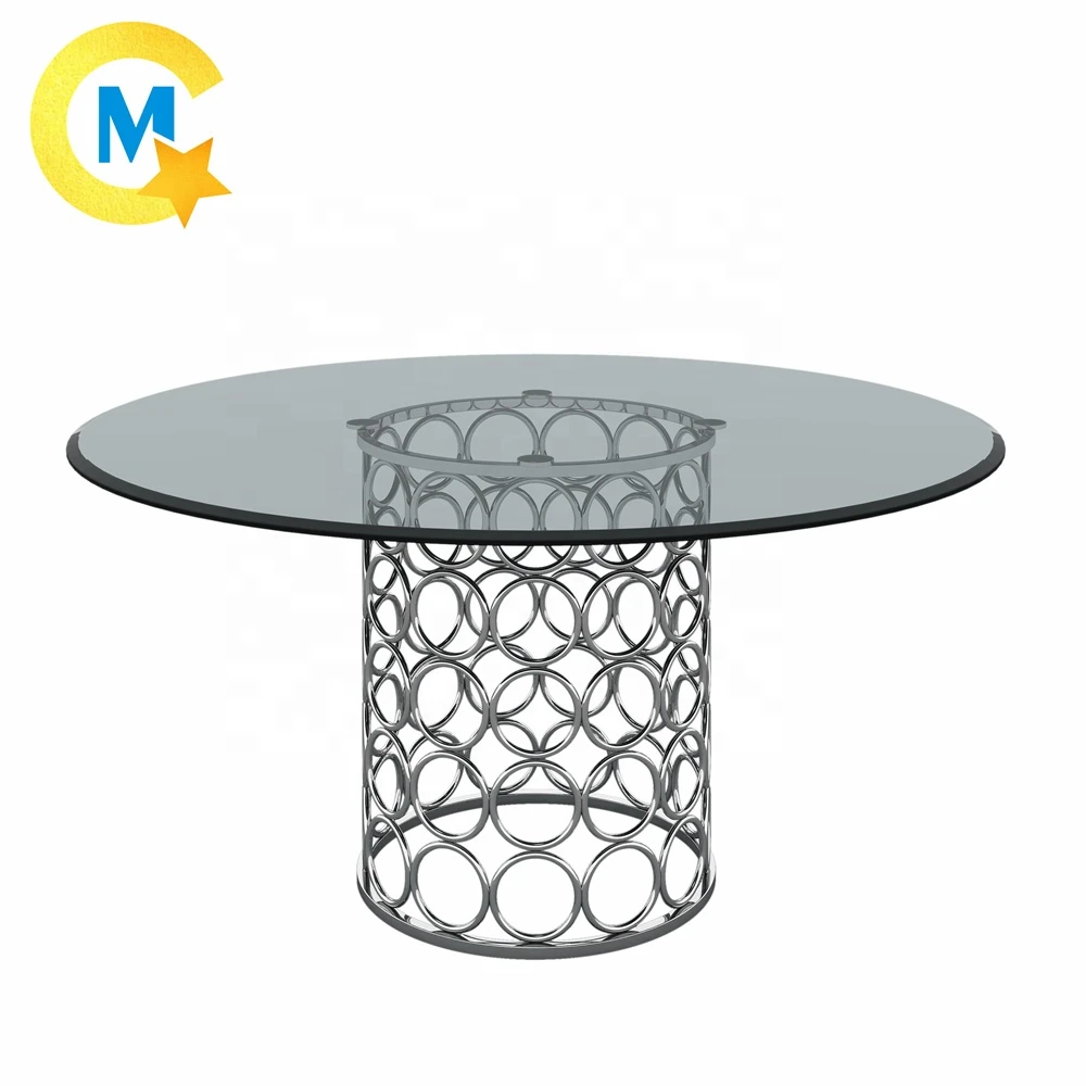 New design perfect design stainless steel base dining table