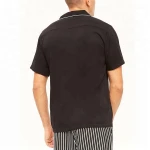 New design rayon short sleeve mens button up shirt with contrast trim