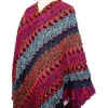 New Fashion  Multicolor Poncho Tassel Scarf Bohemian Style Pullover V-neck Shawls Lady Cashmere Knitting Shawl Scarf