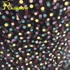 New Flock Dots Black Polyester Mesh Fabric For coats