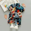 New style boys summer fancy print shirts suit toddler boys floral printed shirt with short pants holiday clothing set