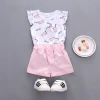 New style fashion printed baby girls kids wear clothes wholesale kids clothing
