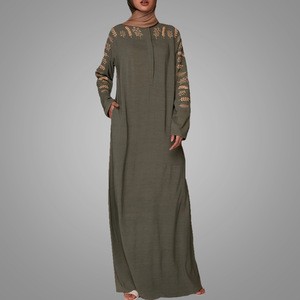 New Style Women Clothing Abaya Maxi Long Dress Islamic Clothing Muslim Embroidery Dress Women