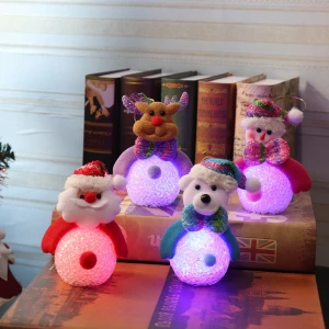 New Year Christmas Ornaments Decoration Home Accessories Glowing Snowman Nightlight Christmas Tree Hanging Decor