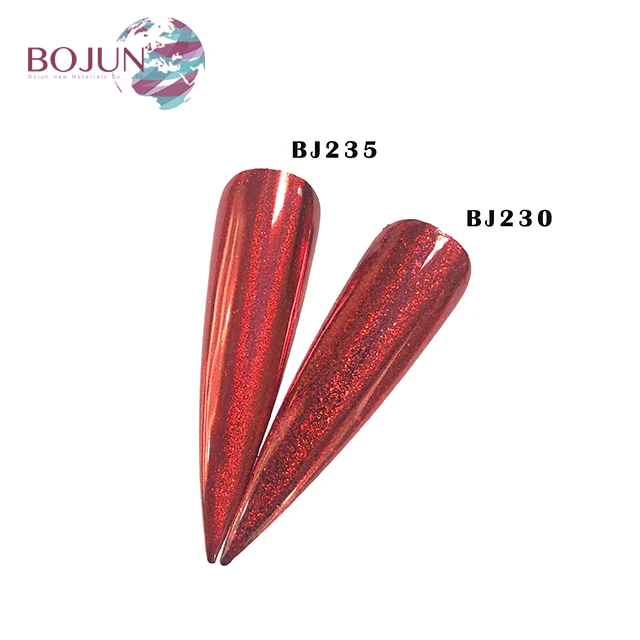 Newest chrome powder nail red flake holographic chrome powder mirror nails pigment