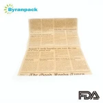 Newspaper custom printed food grade baking wrapping paper