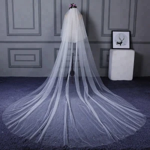 NW1354 Delicately Bridal Long Veil Real Sample