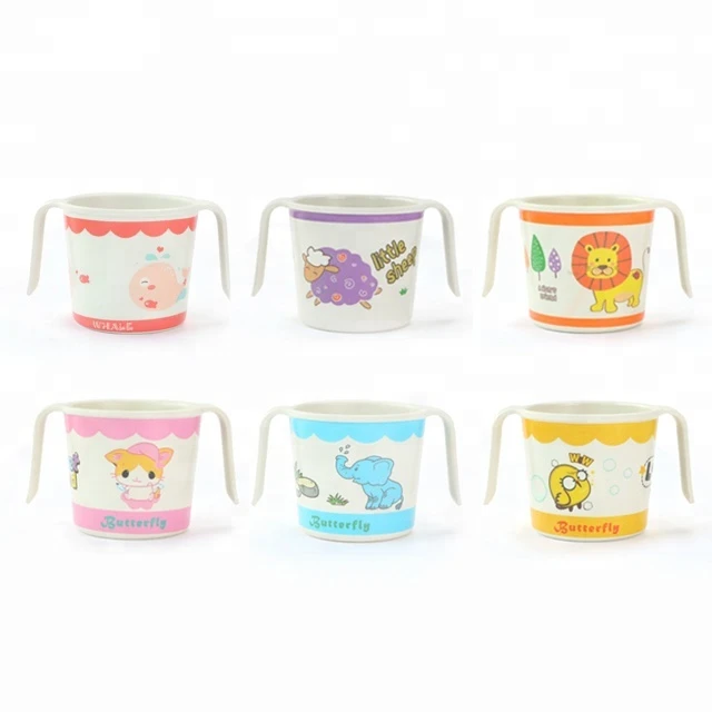 OEM Hot Sale Bamboo Fiber Kids Drinking Tumbler Cup with Handle 200ML D7011