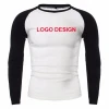 OEM Men custom logo  Muscle Fit Long and short raglan sleeve 100%Cotton T Shirt made by gossy impex