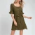 Import Olive Green Flounce Sleeve Mini Dress Princess Seamed Bodice with Half Sleeve Summer Dress Wholesale from China