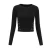 Import On line shop wholesale school girls basic sweater t shirt autumn clothes ladies cri-cross crop top sweater women from China