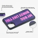 Online Fashionable mobile phone accessories sublimation reversible sequins phone case cover for iPhone11 glitter case