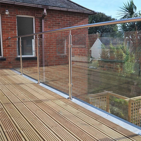 Outdoor Frameless Stainless Steel Balustrade Glass Balcony Railing Designs