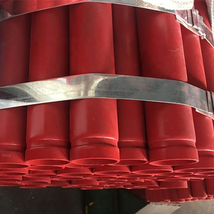 Outside galvanized lined red plastic coated composite steel tube pipe for supply water and fire