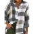 Import Oversized Design Turn Down Collar Plaid Blouse Women Casual Linen Shirts from China