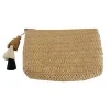 paper straw material clutch bag and lady hand bag decorated with tassels evening bags