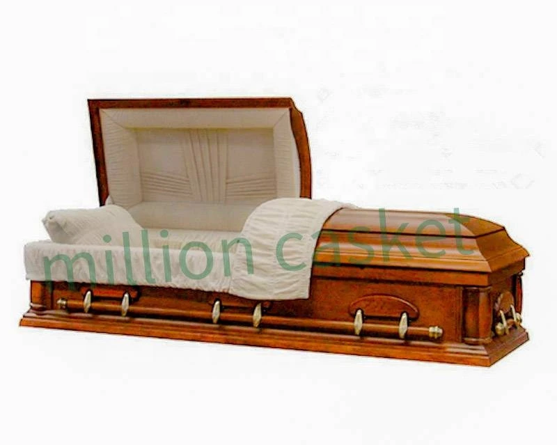 pecan veneer American style wooden casket funeral supplies DH-018