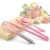Import Pink Silicone Baking Utensils Sets 6 Piece Premium Kitchen Cooking Tool Set Tongs, Whisk, 2 Sizes Spatula, Pastry Brush from China