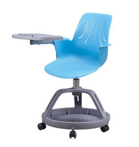 Plastic School Student Classroom Furniture Office Training Study Chair Node Tripod Base Chair with Tablet Writing Pad