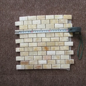 Polished Honey Onyx Marble Mini Brick /Subway Yellow Onyx Mosaic Tile