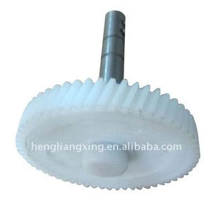 POM plastic helical gear with metal shaft for machine