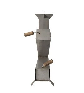Portable Cooking Silver Stainless Steel Rocket Stove with No Smoke