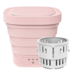 Portable folding washing machine household small mini travel laundry bucket with spin-drying underwear and underwear washout