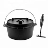 Pre-Seasoned Cast Iron Dutch Oven with Lid and Lid Lifter Tool Outdoor Camp Pot, 8Quart