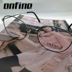 Pure Titanium  Vintage Style Round Optical Frame Eyeglasses Black & Sliver