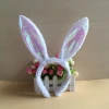 Q055 Rabbit Ears Headband Plush Fluffy Party Girls Headwear Cosplay Props Hair Accessory