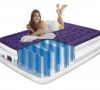 Queen air mattress with built- in pump Elevated double high airbed for guests Blow upgraded camping beds