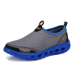 Quick Dry Men Big Size Beach Shoe Summer Walking Blue Loafers Large Size EVA outsole Mesh upper