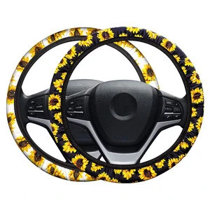 Ready to ship fashion durable Universal motorcycle wheel cover customized 38cm neoprene car steering wheel cover