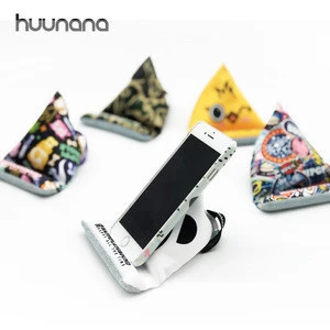 READY TO SHIP Huunana x Happiplayground Brand Universal Triangle Microfiber Bean Bag Mobile Phone Stand Lazy Tablet Holder