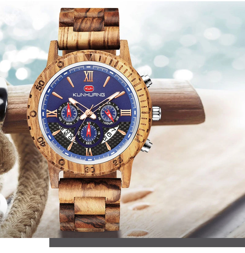 Ready to ship OEM Mens Wood Wrist watch customized Japan Movt Quartz Watch hot zebra wooden watch