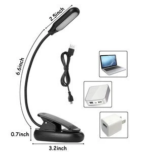 Rechargeable 3000K LED Book Light Easy Clip on Reading Lights for Reading in Bed 3 Brightness Eye-Care  Lightweight for Bookworm