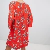 Red floral girls party dresses women apparel made in china garment