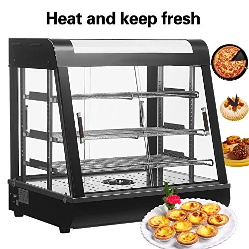 Restaurant electric glass food warmer display cabinet showcase, commercial food warmer display