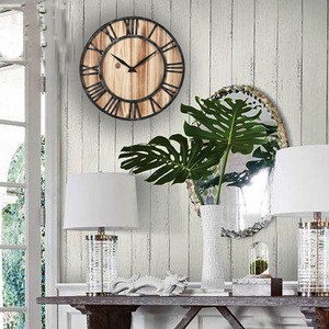 Retro Design Wooden Round  Decorated With a Farm House Wall Clock
