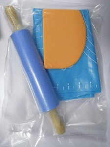 Reusable Soft Silicone Rolling Cut Mat Fondant Clay Pastry Dough Cake Tool, Silicone Rolling Pin, Dough Scraper