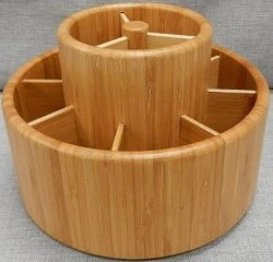 Revolving Countertop Carousel Bamboo Herb and Spice Rack