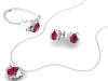 REYES Exquisite 925 Sterling Silver Moissanite Pendant sets Elegance Pear Cut 2.58 Carat Ruby Gemstone Fine Jewelry Sets