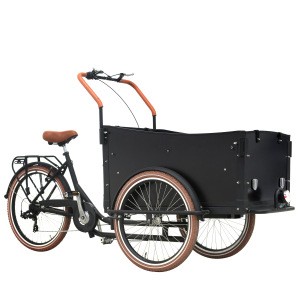 Rickshaw 7 speed high carbon steel cargo tricycle V brake 24 26 inch passenger cargo tricycle