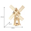 Robotime 3D Wooden Puzzles Solar Powered Windmill Toys For Educational